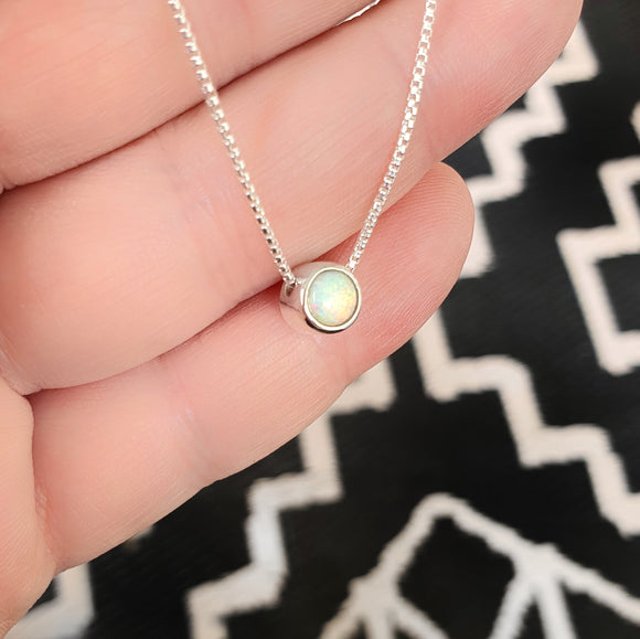 Floating Opal Necklace (lab grown)