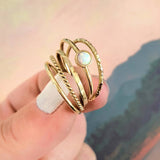 Thin Opal Ring (lab grown)
