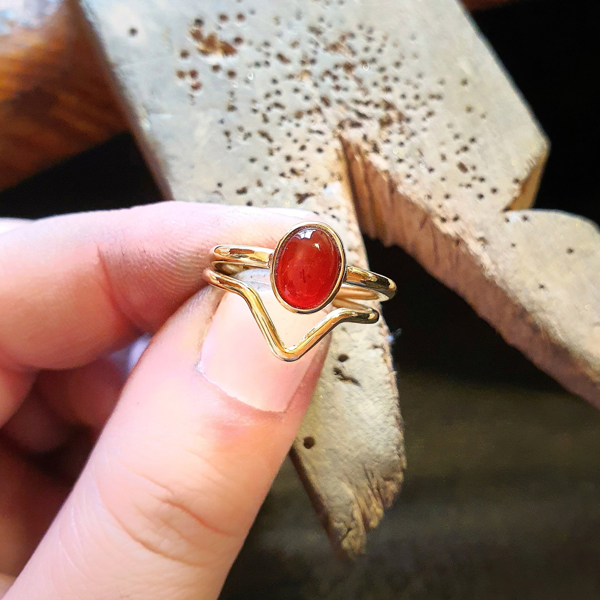 Red carnelian sale ring